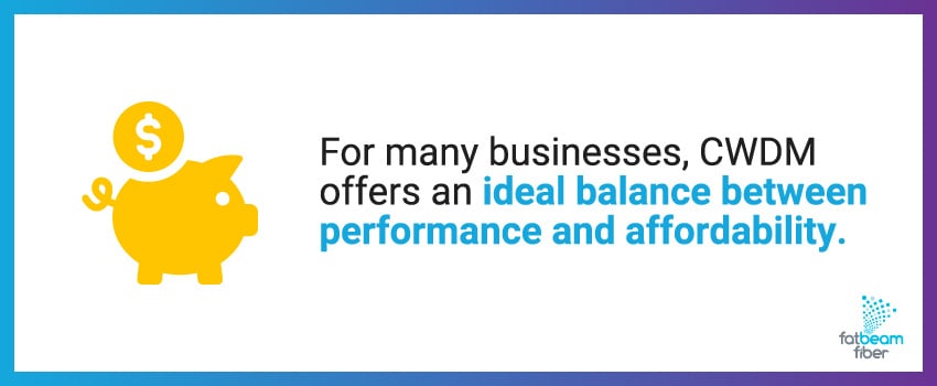 For many businesses, CWDM offers an ideal balance between performance and affordability.